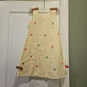 Bonnie Jean Girl's‎ Size 6 Yellow Embroidered Fruit Summer Dress